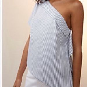 Express Striped Asymmetrical one shoulder top